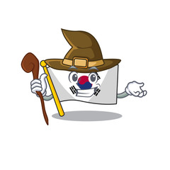 Wall Mural - Witch flag korea isolated with the mascot