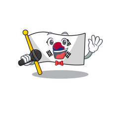 Canvas Print - Singing flag korea isolated with the mascot