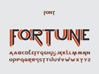 Wall Mural - Fortune 3d font. Vector 