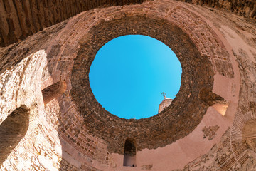 The interior vestibule of the Diocletian's palace in Split, Croatia