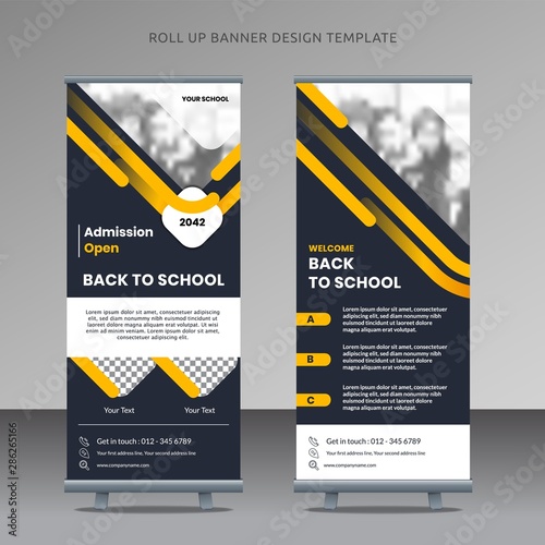 Admission Open Roll Up Banner Design Template Back To School