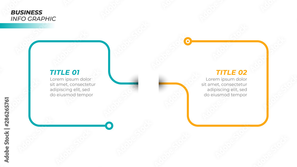 Topic Line Designs Business infographic template. Thin line design with 2 option, process ...