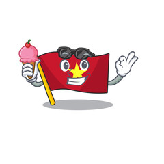 Poster - With ice creamWith ice cream flag vietnam isolated with the character