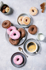 Wall Mural - Sweet donuts with coffee