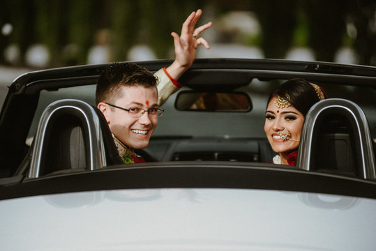 Happy brides Hindus go on wedding trip