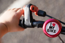Kid's Bicycle Bell With Text I Love My Bike