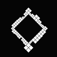 Poster - Diagonal abstract square border template - monochrome modern vector illustration