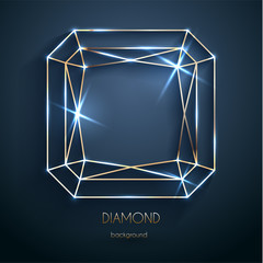 Wall Mural - Abstract luxury template with golden diamond outlined shape - eps10 vector