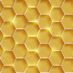 Wall Mural - seamless illustration of shiny honeycomb background - vector eps10