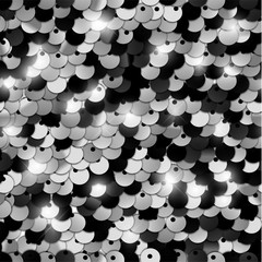 Wall Mural - Seamless silver texture of fabric with sequins