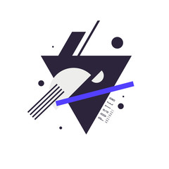 Poster - Abstract geometric background with triangles in minimalistic style.