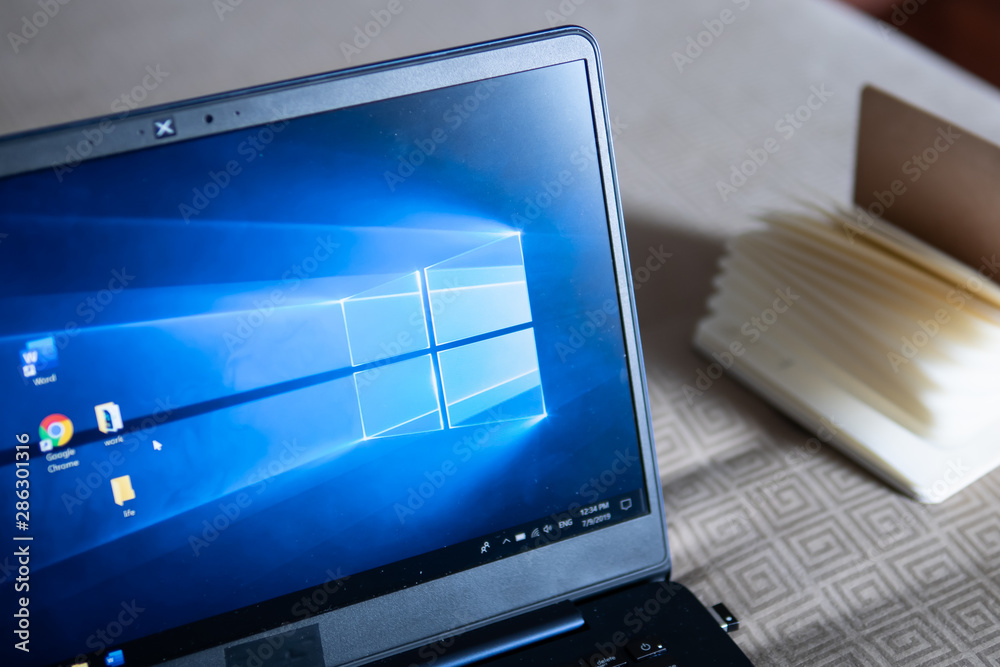 Bangkok, Thailand - July 9, 2019 : Laptop computer showing its screen ...