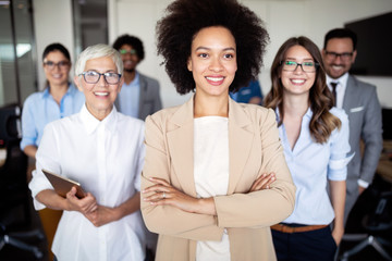 Sticker - Group of successful business people in office