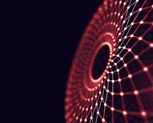 Fototapete - Computer geometric digital connection structure. Business inteligence technology background. Binary code algorithms deep learning. Abstract 3D rendering. Artificial intelligence