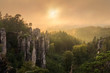 Fairy sunset over Prachovske skaly - Rock towns and formations, Czech Republic