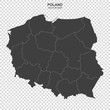 vector map of Poland on transparent background