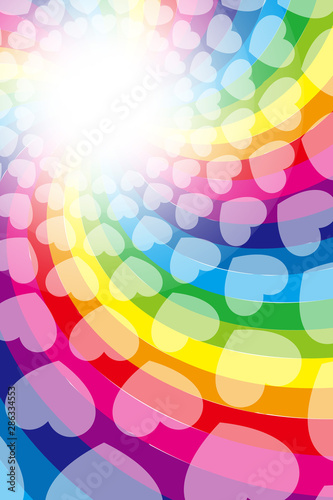 ベクターイラスト背景素材 レインボーカラー ハートパターン エンターテインメントショービジネス 渦巻 Stock ベクター Adobe Stock