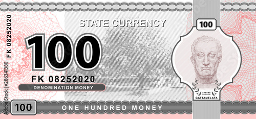Fotografía Vector money banknotes illustration with portrait of Gattamelata by Donatello