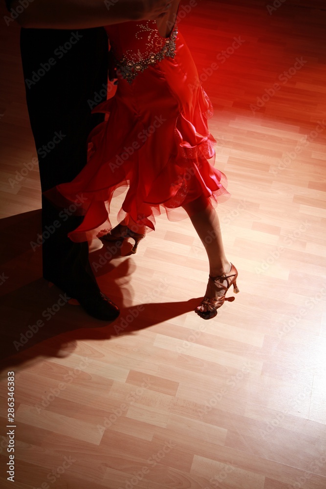 Legs of a Couple Dancing Tango - obrazy, fototapety, plakaty 