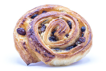 Close up Raisin Danish pastry.