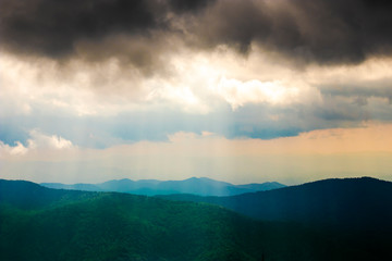 Storm clouds over the Appalachian mountains