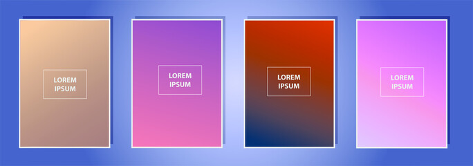 Fototapete - Set of Vector EPS 10 illustration Gradient Background Texture. Template for design, banner, flyer, business card, poster, wallpaper, brochure, smartphone screen, mobile app.