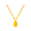 Dollar on gold chain. Rapper necklace. vector illustration