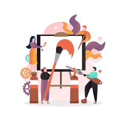 Wall Mural - painter vector concept for web banner, website page