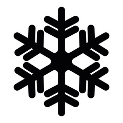 Poster - Snowflake icon. Christmas and winter theme. Simple flat black illustration with rounded corners on white background