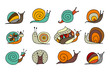 Funny snail logo for your design