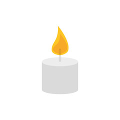 Canvas Print - paraffin candle with flame icon