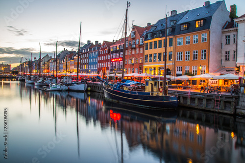 Copenhagen city and canal Nyhavn in Denmark Wallpaper Mural