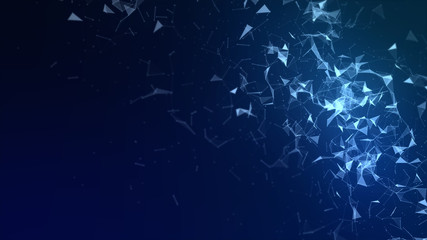 Poster - abstract high technology concept. low poly background, lines and dots data connection, polygon shape
