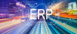 © Tierney - Enterprise resource planning with abstract high speed technology POV motion blur