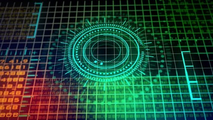 Poster - hud interface display animation background, futuristic interface, visualization data technology and 
