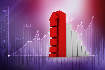 Poster - 3d rendering Stock market online business concept. business Graph 