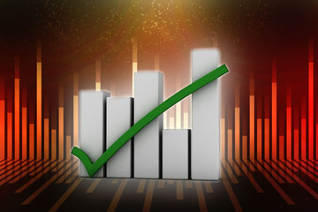 Poster - 3d rendering Stock market online business concept. business Graph 