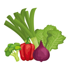 Poster - fresh vegetables nature isolated icons