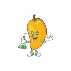 Poster - Professor cartoon of mango character on a white background.