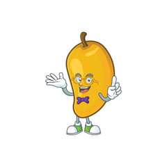 Poster - Geek cartoon of mango character on a white background.