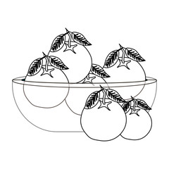 Poster - fresh oranges fruits in glass bowl