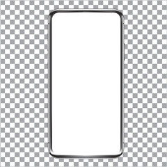 Wall Mural - transparent vector smartphone mockup. 3d illustration of a modern cell phone with frameless blank sc