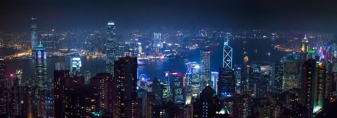 Wall Mural - Hong Kong city, the streets and the river