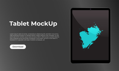 Wall Mural - realistic stylish detailed black tablet mockup for user experience, ux, ui, gui. template for websit