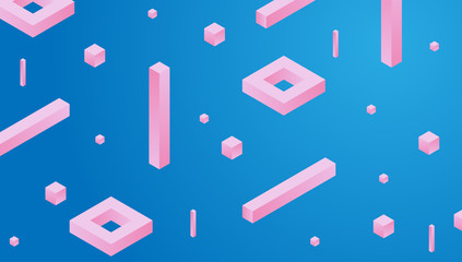 Poster - Abstract geometric background. 3d gradient forms composition. Landing page design template