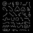 © Marina - Collection of hand-drawn doodle arrows on black background