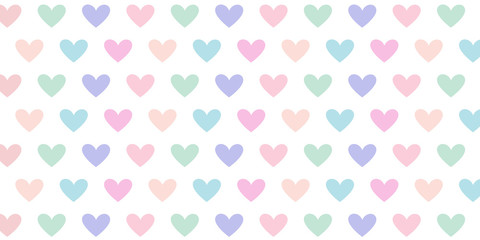 Wall Mural - Simple pretty background with cute flat hearts