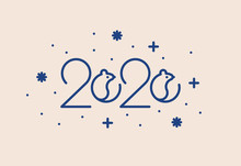 2020 Vision Line Lettering Logo Design With Rat