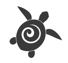 Canvas Print - black turtle icon.