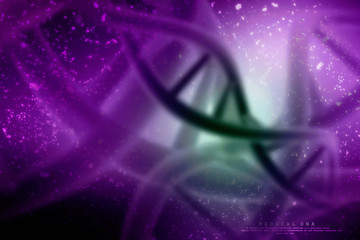 3d render of dna structure, abstract background